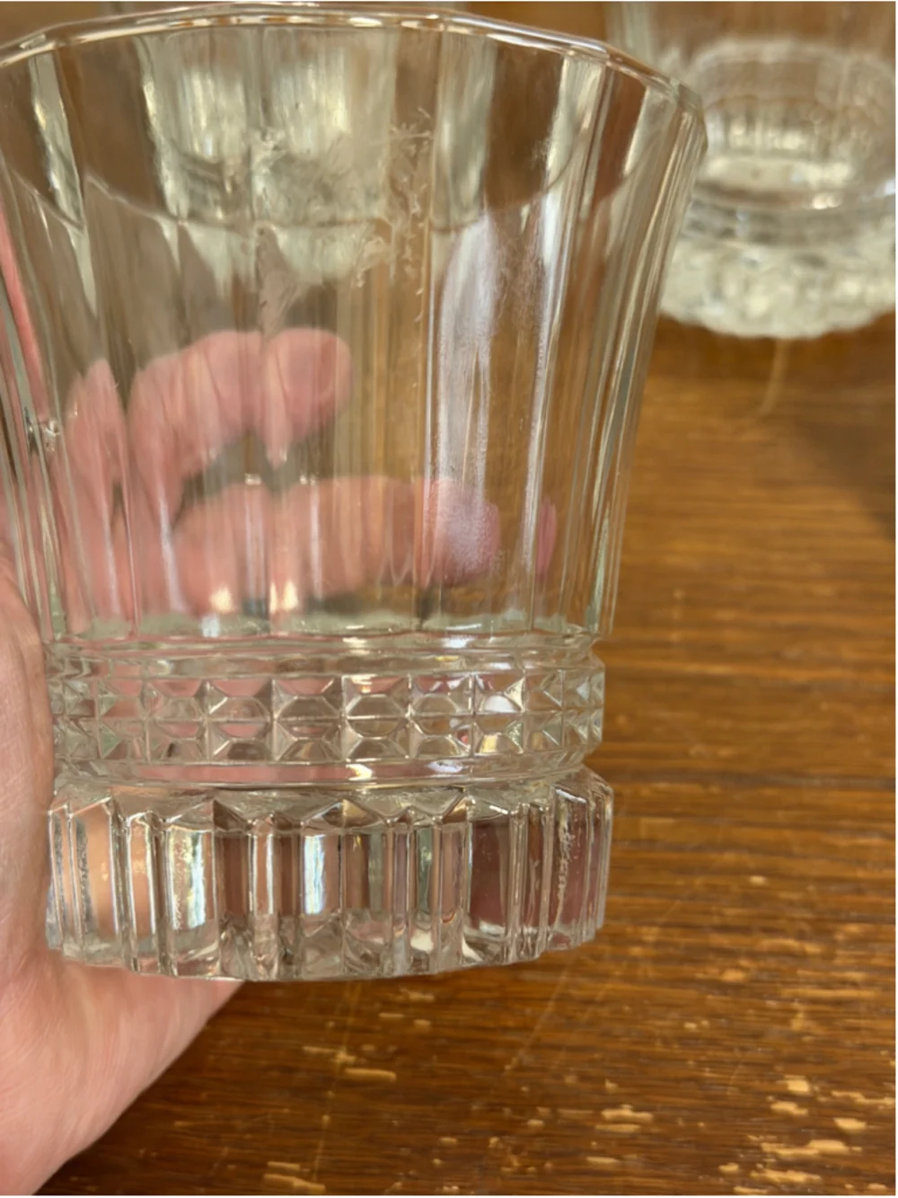 Vintage Set of 4 Flared Rocks Whiskey Glasses Paneled Textured Barware Cocktail